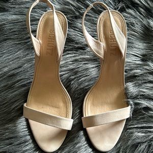 Schutz Luriane sling back stilettos in Bellini(nude)